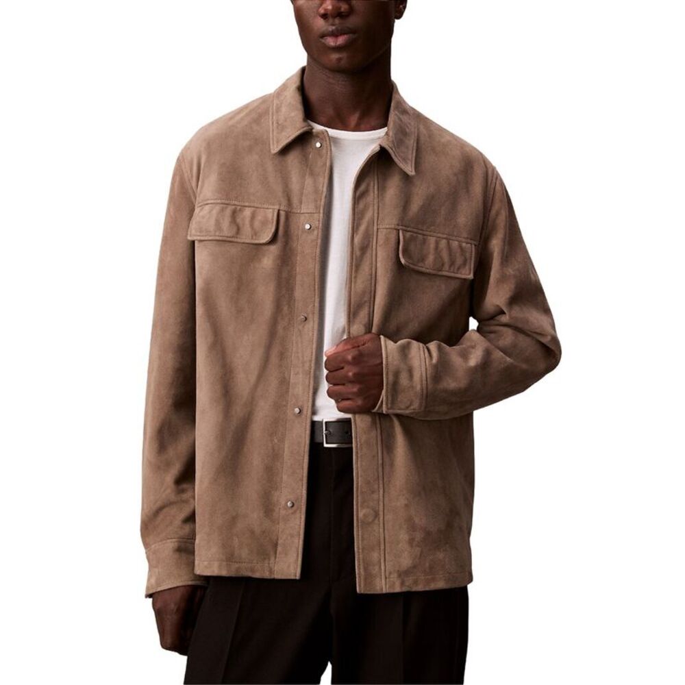 Calvin Klein Mens  Suede Shirt Jacket